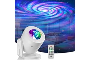 FELIIGO Proiettore Stelle Soffitto, LED Lampada Proiettore Stelle 180° Regolabile, 33 Combinazioni di Nebulose con Musica Bluetooth, Timer e Telecomando per Decorazione Stanza/Festa/Home Theater (Bianco)