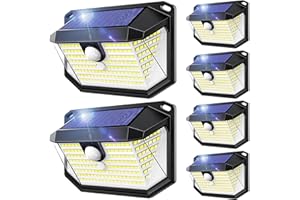 SEKLIN Lampe Solaire Exterieur Détecteur de Mouvement -178 LED Lumiere Solaire Exterieur IP65 Etanche éclairage Sécurité sans Fil lampe Mural Applique Exterieur pour Jardin (Lot de 6)