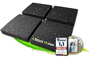 CLARE Premium Schwingungsdämpfer als Waschmaschinenunterlage und Vibrationsdämpfer | Antirutschpads | weniger Lärm und Bewegung | Antivibrationsmatte für Lautsprecher, 3D-Drucker | 4 Stück 15mm