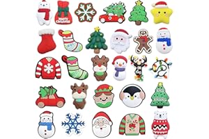 MUNSKT Charmes de Chaussure pour Noël,28 Pcs Cartoon Pattern Xmas Pins pour Crocs,PVC Accessoires Chaussures,Crocs Charms Crocs Accessoires,Cadeaux pour Garçons Filles Homme Femme