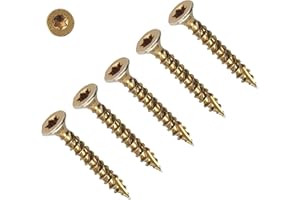 TERF® High Performance Multi Purpose Screw 4.0 X 25mm Torx Drive Flat Countersunk Head Wood Screws 4.0mm X 25mm (No.8 X 1) For Hardwood Decking MDF Plastic and Sheet Metal - Pack of 100