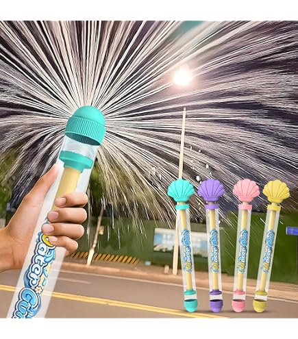 Pistola De Agua Con Luces De Fuegos Artificiales - Pack De 4, Juguete Acuático Con Efectos Luminosos Para Niños Y Parejas, Diversión En Piscina Y Fiestas