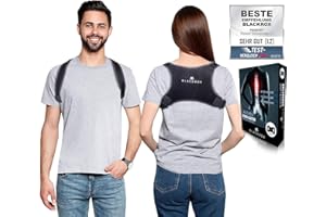 BLACKROX Haltungskorrektur, Effektiver Rückenstabilisator, Schulter & Rücken Geradehalter, Verstellbare Größe für Damen & Herren, One Size (Schwarz)