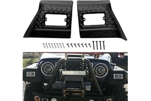 ECOTRIC Fender Bug Chip Guards Front Body Armor Black Diamond Textured Plate 11650.20 for Jeep TJ Wrangler 97-06