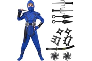 Spooktacular Creations Kostium smoka ninja z akcesoriami piankowymi Ninja, strój ninja, sukienka na Halloween, dla chłopców i dziewczynek, strój Kung Fu, pomysły na Halloween, odgrywanie ról ninja