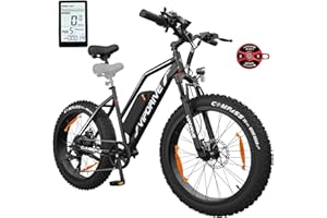 Vipdrive Bici Elettrica per Uomo Donna, 26"x4.0" Fat Tire Bicicletta Elettrica, Batteria Rimovibile 48V 15Ah/13Ah, fino a 100 km, Cambio a 7 Velocità, Display LCD, Sospensione Anteriore