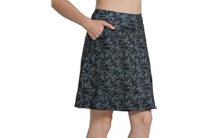 Westkun Falda Pantalon Mujer hasta la Rodilla Talla Grande Skort Faldas Atlética de 50cm con Bolsillos & Pantalones Cortos Interiores para Trabajo Correr Golf Tenis Viaje