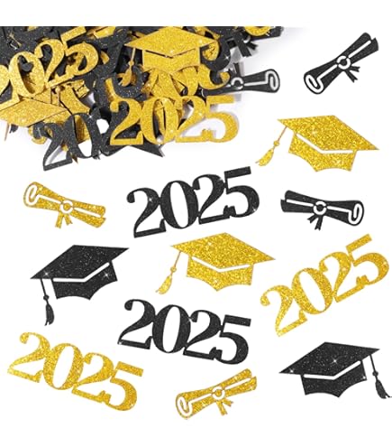 Coriandoli Glitterati Per Laurea 2025 - 500 Pezzi, Decorazione Tavolo Con Stelle E Cappello Da Dottore - Foto 10