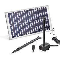 Fontaine Solaire 25W Avec Pompe Submersible - Débit 1100 L/h, Hauteur De Levage 5m, Tuyau 2m - Pour Bassin, Cascade, Jardin - 2