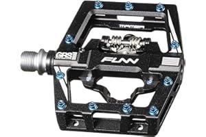 Funn Mamba S Pedales MTB con Calas, Pedales de Bicicleta de Montaña con Clip de un Solo Lado, Compatibles con Calas SPD, Pedales de Bicicleta con Eje de CrMo de 9/16 Pulgadas