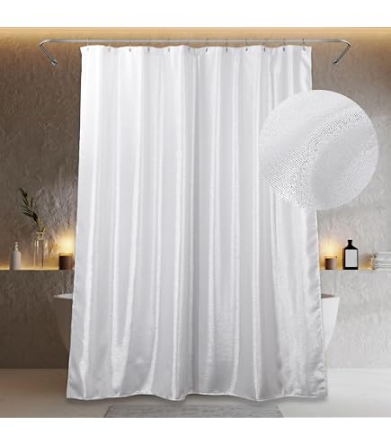 Glitzer Duschvorhang Gold – Wasserabweisend, Schimmelresistent, 183x200 Cm – Luxuriöser Badezimmer-Vorhang Mit Bling-Effekt