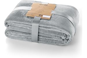 ‎DECOKING DecoKing Koc 200x220 cm narzuta mikrofibra plusz miękki srebrny Mic