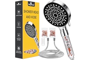 Magichome Głowica prysznicowa i wąż 2 m, najnowszy 6 trybów wysokociśnieniowa głowica prysznicowa, uniwersalna jonowa głowica prysznicowa do twardej wody, niskie ciśnienie wody z dodatkowymi