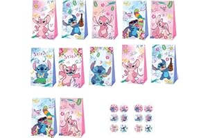 SYSYSYYASNL 12 stück Party Geschenktaschen mit Henkel,Geschenktüten Kindergeburtstag,Papiertüten mit Henkel（c