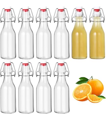 Lot De 6 Bouteilles En Verre 500ml Avec Bouchon Mécanique – Parfaites Pour Bière, Huile, Vinaigre, Jus – Stockage étanche - 8
