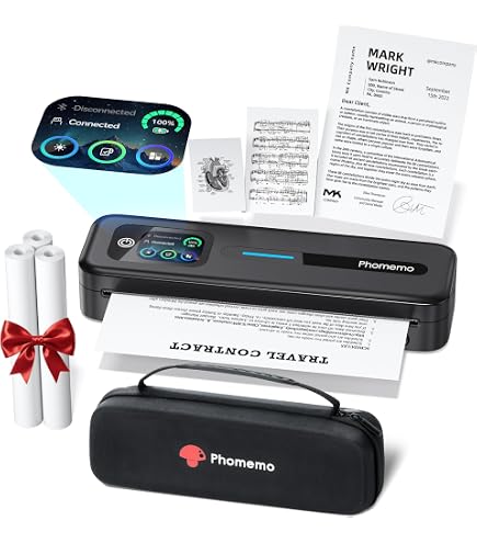 Imprimante Portable Thermique A4 Bluetooth - Mini Imprimante Avec Papier Pour IOS Android