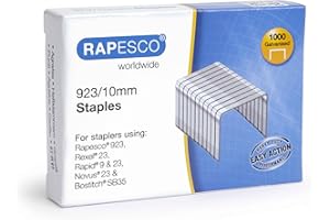 Rapesco 1237 Grapas Galvanizadas Profesionales Tipo 923/10 mm, Paquete de 1000