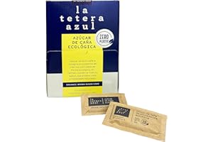 LATETERAZUL LA TETERA AZUL 200 Sobres Individuales de Azúcar de Caña Ecológico. Azúcar Moreno Orgánico Monodosis. 200 Bolsitas de 5 Gramos.