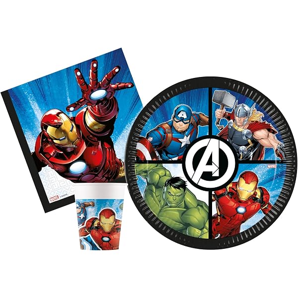 YAJ Anniversaire,12 Masques de Super-hero, 12 Avengers Slap Bracelets