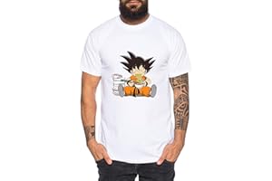 Tee Kiki GSon Eat - Maglietta da Uomo Son Ruffy Luffy Naruto Saitama One Dragon Master Goku Ball Vegeta Turtle Roshi Piece Golds Db