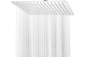 YEAUPE PRO Doccia a pioggia 12 pollici - Soffione doccia angolare in acciaio inox 304 ad alta pressione con ugelli autopulenti, montaggio a soffitto, cromato (30 x 30 cm)
