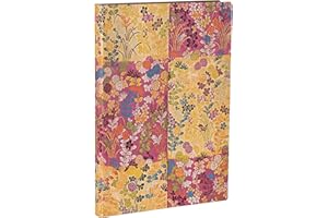 PAPERBLANKS Kara-ori Pink (Japanese Kimono) Midi Lined Softcover Flexi Journal (Elastic Band Closure)