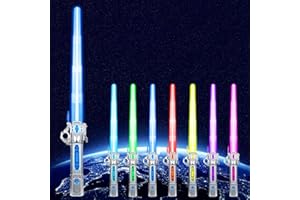 FGZU Light Up Lichtschwert Spielzeug für Kinder, RGB 7 Colours Lichtschwerter mit Licht und Sound, USB Rechargeable Versenkbares Lichtschwert Spielzeug, Cosplay Spielzeug für Kinder