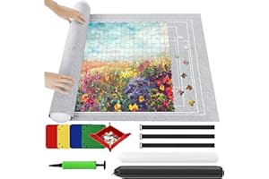 Ainiv Puzzlematte Puzzlerolle Aufbewahrungrolle, Puzzle Roll Storage Mat, Tragbare Puzzles Matte Puzzleunterlage Jigsaw Mat Teppich für bis zu 2000 Teile Puzzelteppich Mat Aufbewahrung mit 4 Sortierer