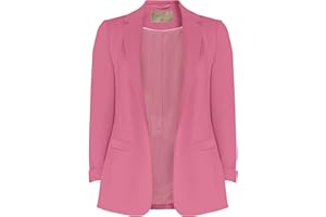 VERY WELL Women Blazer Jacket UK Size 8-20 | Ladies 3/4 Ruched Sleeve Suit Blazer Women’s Coat Clothing Jackets | Black, Navy, Cream