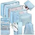 AiQInu Organizer Valigie Viaggio Set 8 Pezzi set, Organizzatore Valigia Cubi di Imballaggio Essential Organizer per i vestiti