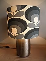 Handmade Orla Kiely Fabric Lampshades - Seventies Flower Cool Grey 20cm or 40cm