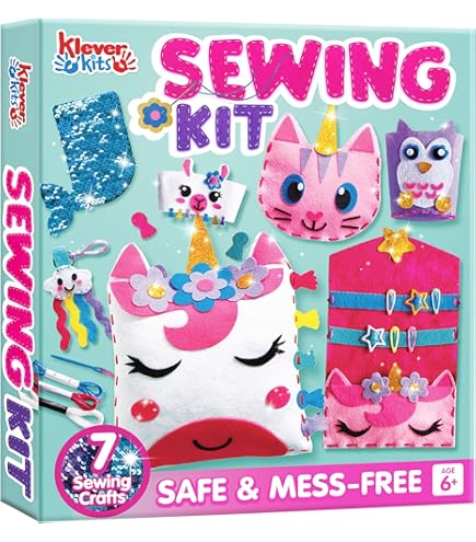 Elalove Kit De Couture Enfant, 8 Projets Activités Manuelles Créatives