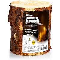 com-four® Schwedenfeuer mit Anzünddocht und Citronella-Duft, Finnenfackel für Lagerfeuerromantik, Baumfackel…