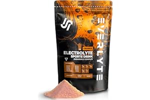 ‎EVERLYTE EVERLYTE Orange Elektrolyte Pulver mit Natrium, Kalium, Calcium, Magnesium & Chlorid für optimale Hydration / 35 Anwendungen kalorienarmes Sport Getränkepulver/natürlich, vegan, zuckerarm