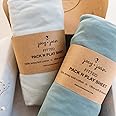 Joey + Joan Pack and Play Sheets Fitted – Compatible with Graco Pack n Play Playard Crib and Other 27 x 39 Inch Playpen Mattress – Snuggly Soft 100% Jersey Cotton – Light Dark Sage Green – 2 Pack