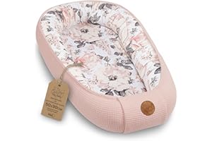Totsy Baby Nido Bebe Recien Nacido 50x90cm - Reductor Cuna Capullo de colecho ninho para Dormir Gofre de algodón Cuco Ideal para Gondola moisés y Viaje Rosa Silvestre