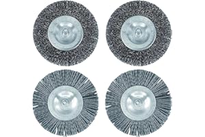 NIKJEBDF Electric Joint Brush for EFB Model 2022, Joint Cleaner Against Weeds not with Handle 2PCS Abrasive Wire+2PCS Steel Wire Grout Cleaner Plastic Grout Brush Set, (Handle Mower Not Included)-4Pcs