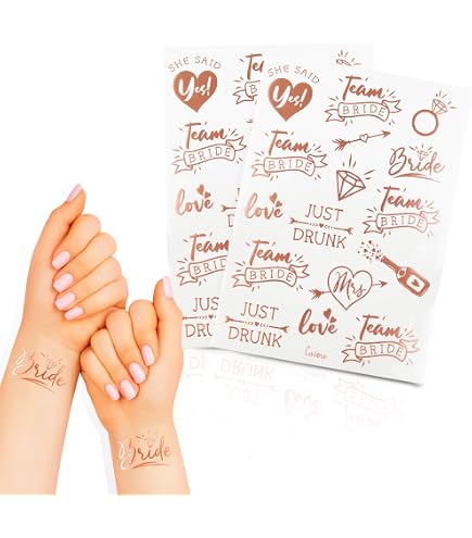 Ginger Ray Temporäre Hochzeitstattoos In Rotgold – 12 Stück, Botanische Motive, 'Best Day Ever'