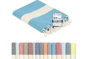 FLORA FURORA furora Holiday Serviette de Plage XXL - Coton | Fouta Plage 100x200 cm, Femme & Homme - Anti Sable, Grande Taille + Compact | Pique-Nique Tapis Drap de Plage Accessoire, Serviette Plage fouta Plage