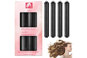 NYLEA Neu Heatless Curls Band,Lockenwickler über Nacht 4 Stück Overnight Blowout Locken Ohne Hitze Diy Overnight Curls Gummi Hitzefreier Lockenwickler Locken üBer Nacht für Mittleres Langes Haar (Schwarz)