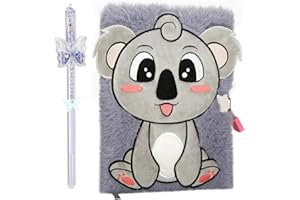 TPIVG Diario Segreto Bambina con Lucchetto,Carino Ragazze Peluche Diario Segreto Bambino,Regalo Bambina 5 6 7 8 9 10 anni,Regalo Di Natale Di Compleanno