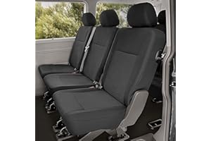 Accesorionline Fundas de Asiento para T5 T6-2-9plazas -100% A Medida caravelle multivan California Transporter Camper 4motion 4x4 (T6 Traseras 1+1+1)