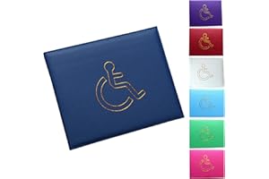 GLAMIFIED , GLAM Glamified, glam Soft Leather Disabled Badge Holder Wallet Disability Parking Badge Cover Holder by Disabled Blue Badge Display Holder (Blue)