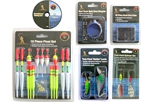 Roddarch Fishing Tackle Set. Floats Weights Hooks Plugs Lures Spinners & Line.