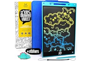 Essy Kids 12 Pulgadas Pizarra Magica Infantil Tableta Escritura Niños Pizarra Magnetica Infantil Tablet para Dibujar Tableta de Dibujo Tableta Escritura LCD Pizarra Electrónica