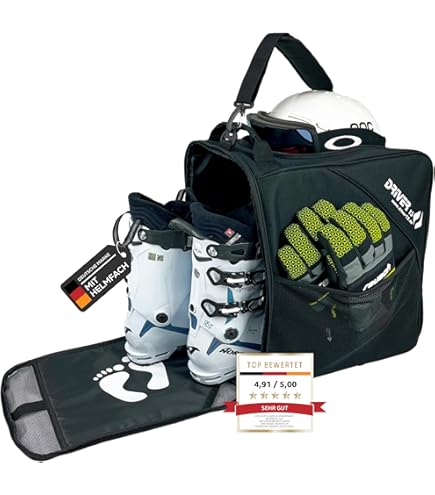 Salomon Atomic Boot & Helmet Bag in Rot - Wasserabweisende Tasche für Skischuhe & Helm - Extra Zubehör-Fach - Optimaler Schutz durch Polsterung - Integrierte Belüftungslöcher