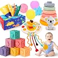 Cubi Impilabili Morbidi In Silicone Per Bambini - Giocattolo Dentizione E Sensoriale Montessori Con Animali - Regalo Neonati 6-18 Mesi