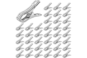 JNBGTU 40Pack Metal Clothes Pegs Stainless Steel Garden Netting Clips Greenhouse Clamps, Strong Grip Large Opens Pegs for Washing Line Fixing Towel Sock Underwear Plant Cover Food Sealing