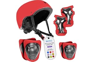 Niftii Kids Helmet with Pads - Adjustable Multi-Sport Complete Safety Gear for Cycling, Skateboarding & Scooting, Ideal for Boys & Girls Ages 3-15 Kids Bike Helmet Set