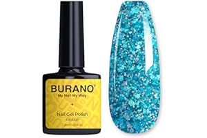 ‎BURANO BURANO Glitter Gel Nagellack, UV-Nagellack Glitzer Nagelgel Shimmer Holographic Effect Einweichen von Gel Härtung erforderlich, kein Chip Gel Polish (LP5)